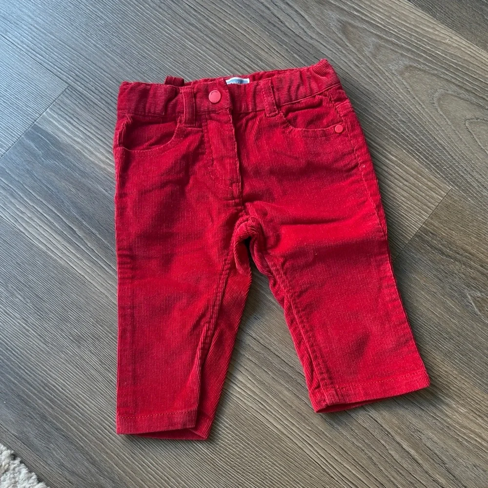Jacadi red corduroy pants size 6m